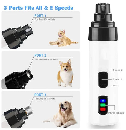 Cortador de Unhas Elétrico para Cães e Gatos - Recarregável via USB