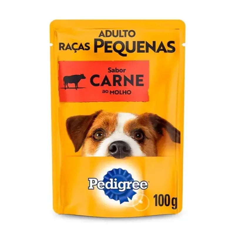 Sachê Pedigree Úmido Raças Pequenas Adulto Carne 100g