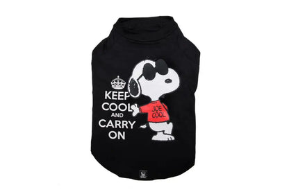 Roupa Para Cachorro Camiseta Snoopy Preta Keep Cool Preto PP