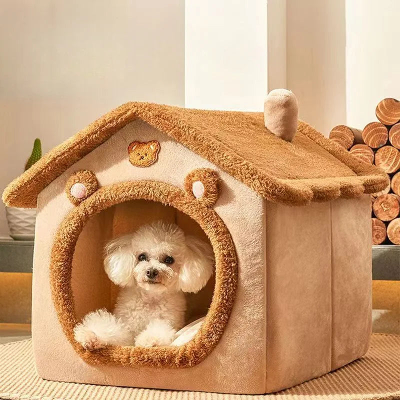 Cama para Gatos e Cães de Todas as Estações, Lavável, Casa Macia e Removível, Cama para Pets Pequenos e Médios, Kennel Durável, Suprimentos para Pets