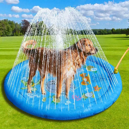 Tapete Piscina Inflável para Cães 100x100cm com Jato de Água