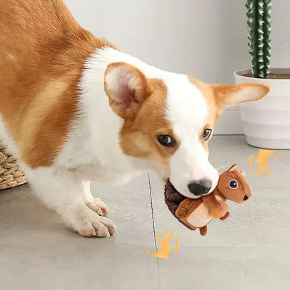 Brinquedo Interativo para Cão em Forma de Esquilo com Som, Quebra-Cabeça para Filhote