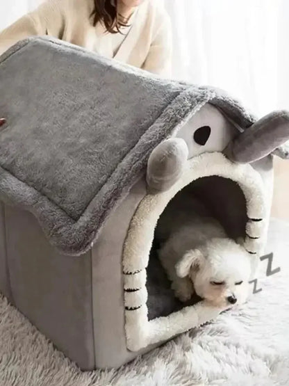 Cama para Gatos e Cães de Todas as Estações, Lavável, Casa Macia e Removível, Cama para Pets Pequenos e Médios, Kennel Durável, Suprimentos para Pets