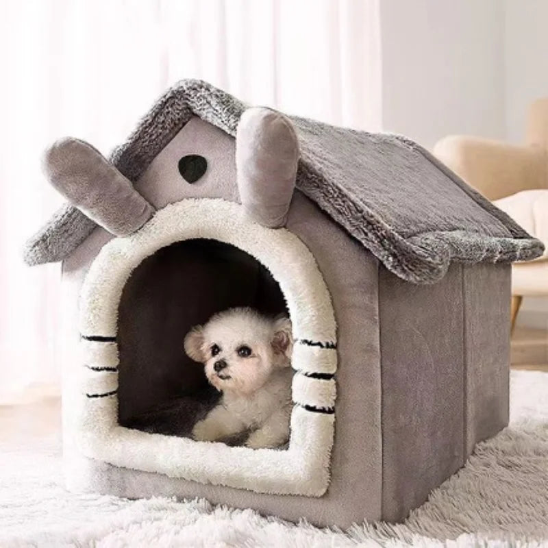 Cama para Gatos e Cães de Todas as Estações, Lavável, Casa Macia e Removível, Cama para Pets Pequenos e Médios, Kennel Durável, Suprimentos para Pets