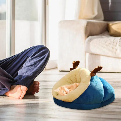 Saco de Dormir para Gatos, Saco de Dormir para Pets Reforçado, Casa de Gato para o Inverno, Ninho Aquecido Multifunções, Casa Macia para Gatos Pequenos de Interior