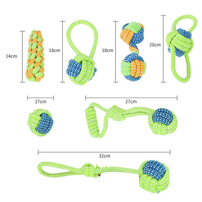 Brinquedo Interativo para Cães, Corda de Algodão, Bola e Escova de Dentes para Cães Grandes e Pequenos