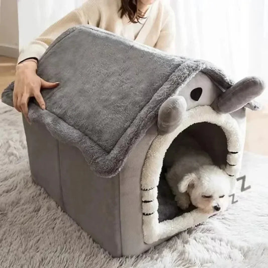 Cama para Gatos e Cães de Todas as Estações, Lavável, Casa Macia e Removível, Cama para Pets Pequenos e Médios, Kennel Durável, Suprimentos para Pets