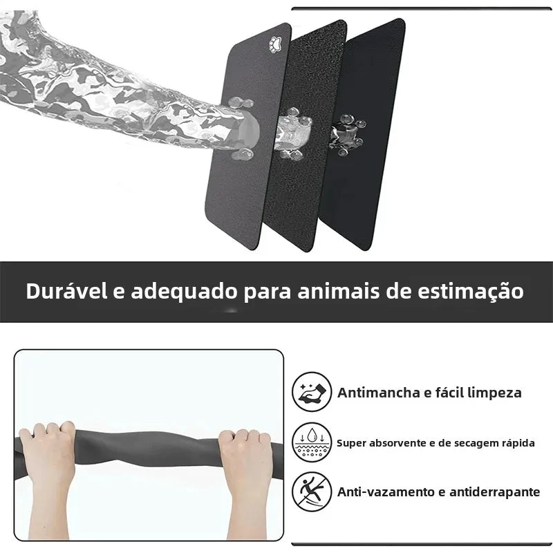 Tapete Absorvente para Alimentação de Pets, Tapete para Ração e Água para Cães e Gatos, Fácil de Limpar, Sousplat para Pets, Tapete de Secagem Rápida para Cães que Fazem Bagunça ao Beber