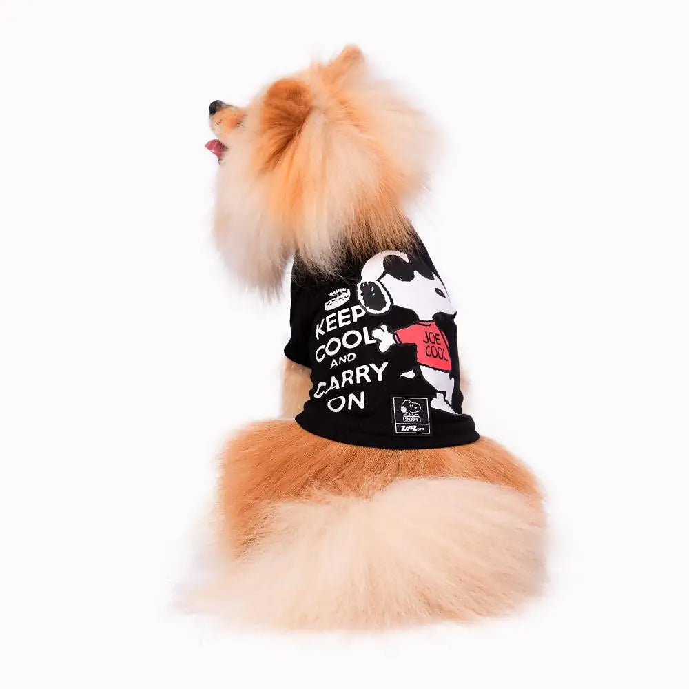 Roupa Para Cachorro Camiseta Snoopy Preta Keep Cool Preto PP