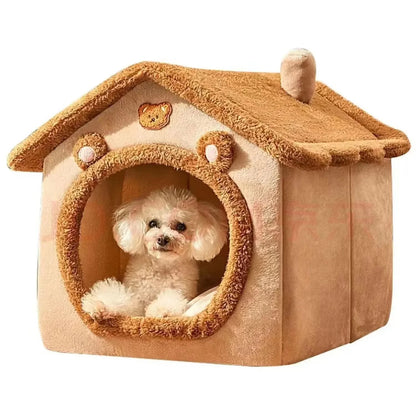 Cama para Gatos e Cães de Todas as Estações, Lavável, Casa Macia e Removível, Cama para Pets Pequenos e Médios, Kennel Durável, Suprimentos para Pets